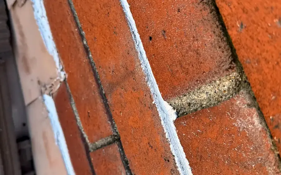 Chimney brick prepared for a breathable water repellent
